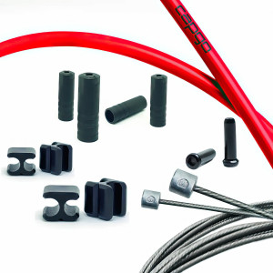 Pavarų troselių komplektas Capgo BL Doube(2x) stainless Shimano/Sram Road & MTB red