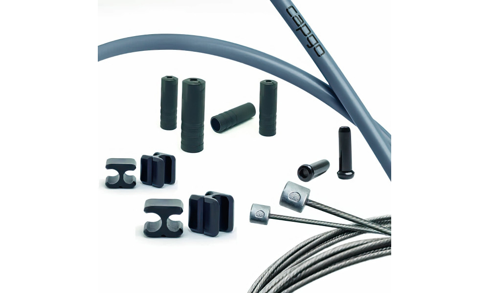 Pavarų troselių komplektas Capgo BL Doube(2x) stainless Shimano/Sram Road & MTB grey 