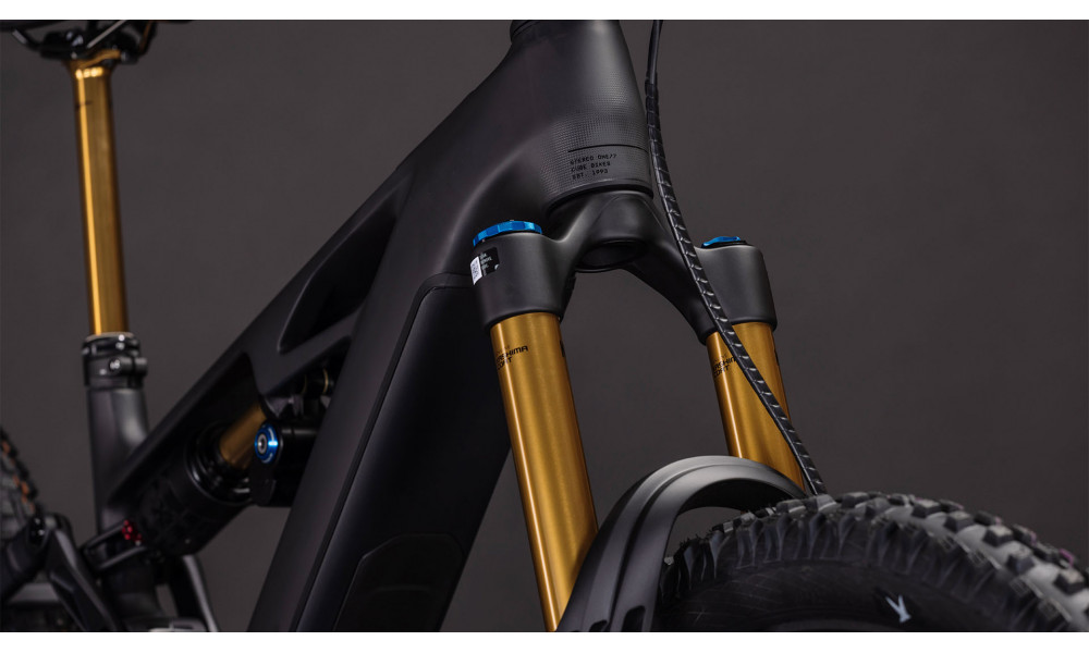 Elektrinis dviratis Cube Stereo Hybrid ONE77 HPC AT 800 29x27.5 carbon'n'gold 2026 - 2