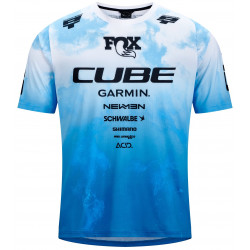 Dviratininko marškinėliai Cube MTB X Actionteam S/S blue'n'green