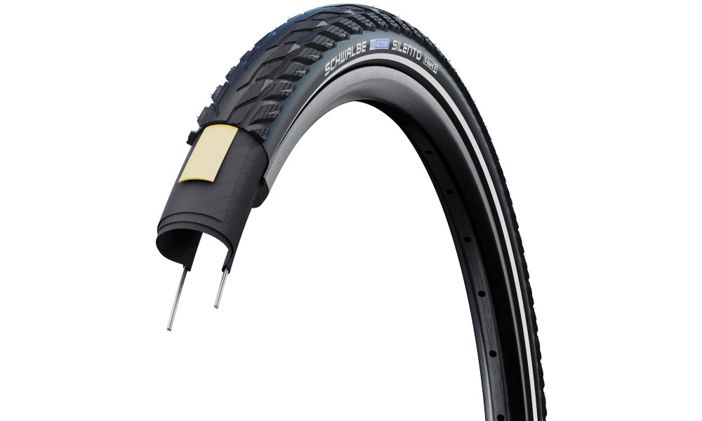 Padanga 28" Schwalbe Silento HS 421 Active Wired 37-622 / 28x1.40 Black-Reflex - 2
