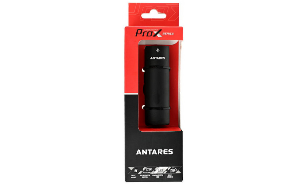 Priekinė lempa ProX Antares 750Lm Safe+Memory USB - 5
