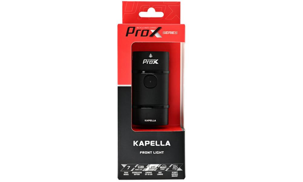 Priekinė lempa ProX Kapella 1600Lm PowerBank Ring Safe+Memory USB - 5