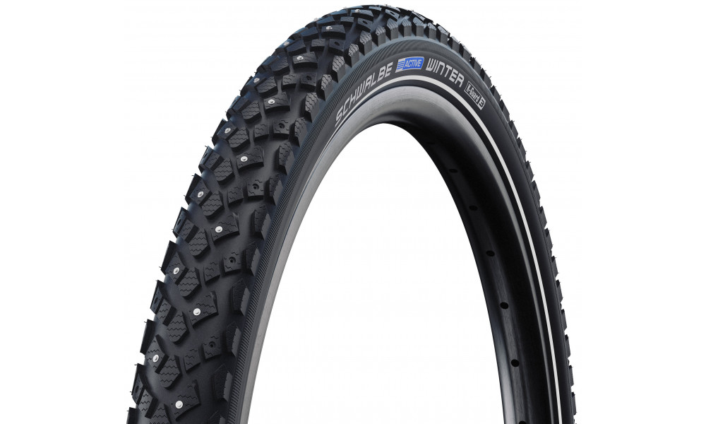Padanga 28" Schwalbe Winter HS 396 Active Wired 42-622 / 28x1.60 Black-Reflex - 1