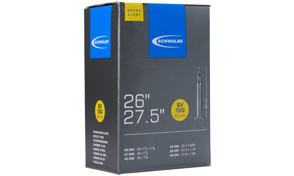 Kamera 26/27.5" Schwalbe SV12G 50mm Extra Light (28/44-584/590) - 1
