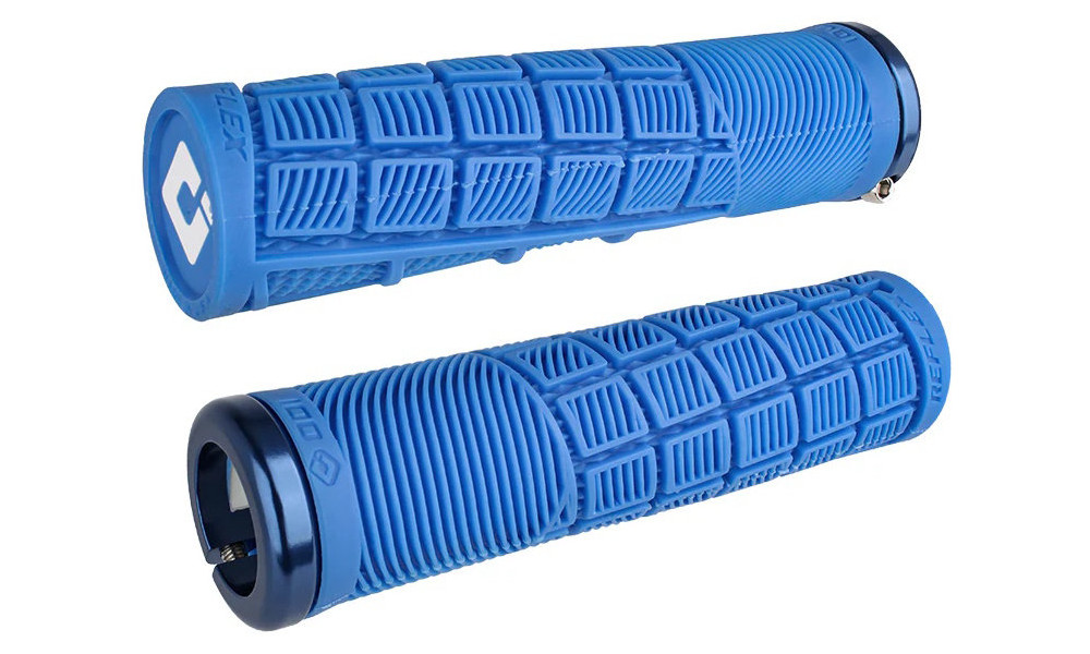 Vairo rankenėlės ODI Reflex v2.1 Lock-On MTB 135mm White/Blue 