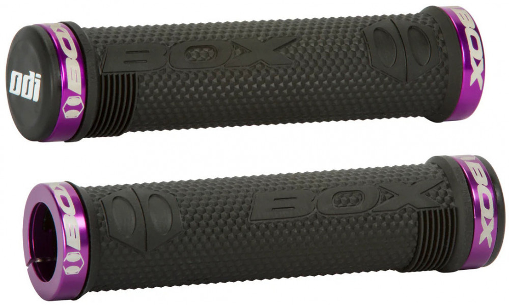 Vairo rankenėlės ODI Box Hex BMX 130mm Lock-On Bonus Pack Black-Black 