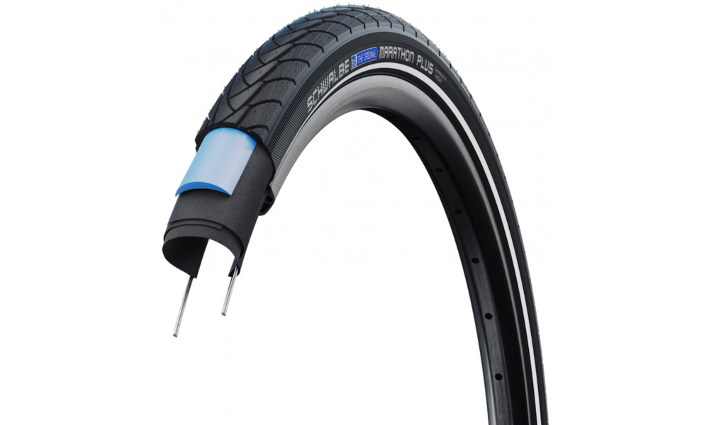 Padanga 28" Schwalbe Marathon Plus HS 348 Perf Wired 25-622 / 700x25C Black-Reflex - 1