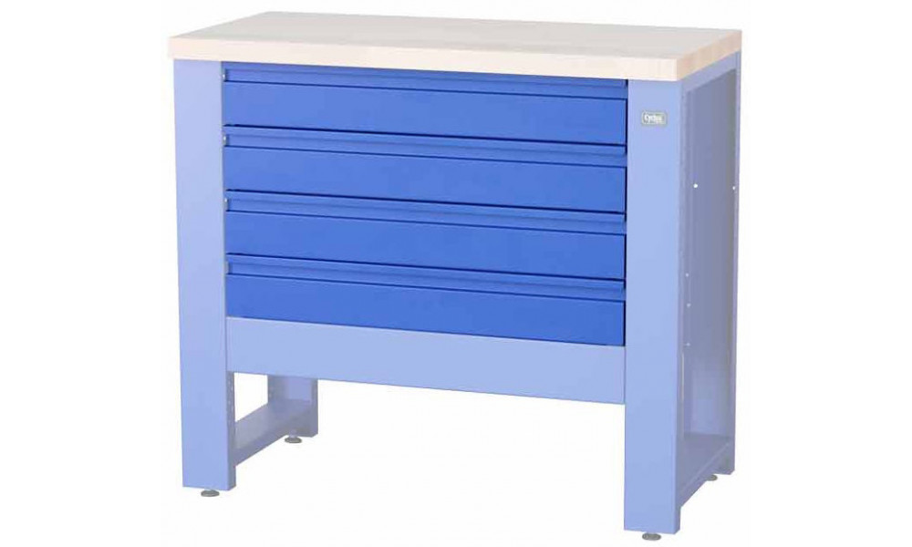 Darbo stalo servisui dalis Cyclus Tools System 500 4 drawers for workbench 720801 blue (720803) 