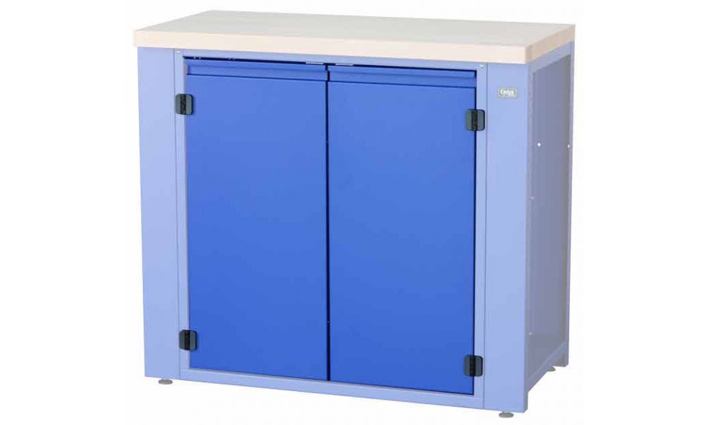Darbo stalo servisui dalis Cyclus Tools System 500 cabinet hinged doors with 2 levels for workbench 720801 blue (720804) 
