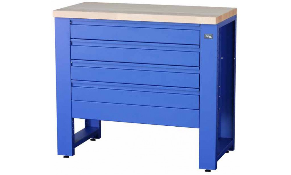 Darbo stalas servisui Cyclus Tools System 500 with base cabinet 4 drawers 89 x 100 x 50 cm blue (720806) 
