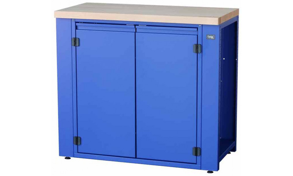 Darbo stalas servisui Cyclus Tools System 500 with cabinet hinged 2 level doors 89 x 100 x 50 cm blue (720807) 
