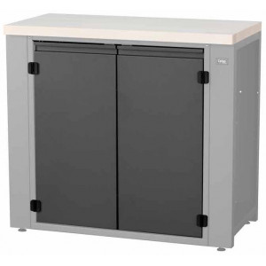 Darbo stalo servisui dalis Cyclus Tools System 500 cabinet hinged doors with 2 levels for workbench 720851 anthracite (720854)