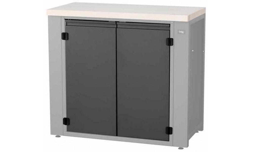 Darbo stalo servisui dalis Cyclus Tools System 500 cabinet hinged doors with 2 levels for workbench 720851 anthracite (720854) 