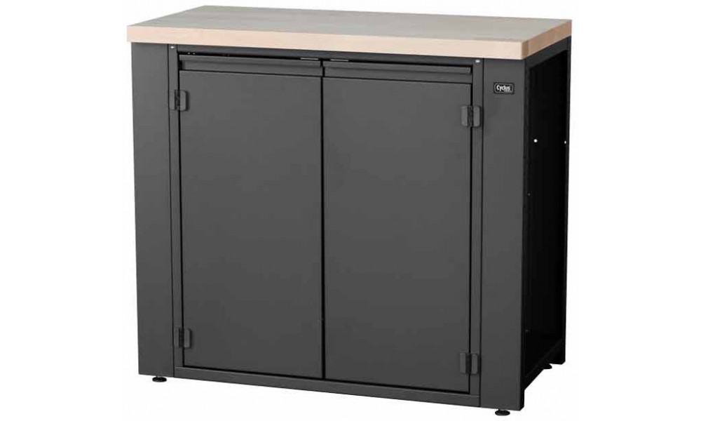 Darbo stalas servisui Cyclus Tools System 500 89 x 100 x 50 cm with cabinet hinged doors with 2 levels anthracite (720857) 