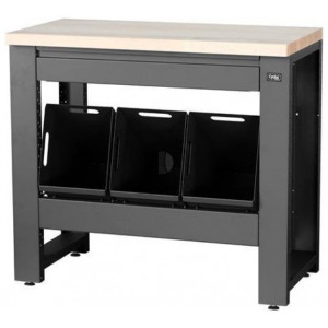 Darbo stalas servisui Cyclus Tools System 500 89 x 100 x 50 cm with trash can 3 x 25 L and drawer anthracite (720869)