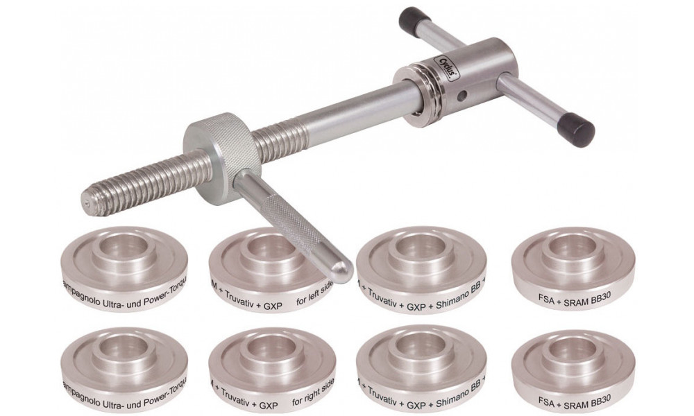 Raktų komplektas Cyclus Tools bottom bracket press with 5 bushing pairs for 24/30 mm Press-Fit Shimano / SRAM / Campagnolo / FS 