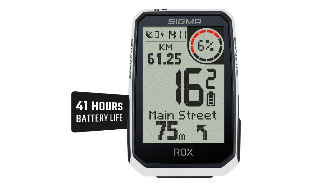 Dviračio kompiuteris SIGMA ROX 4.0 Endurance GPS White - 5