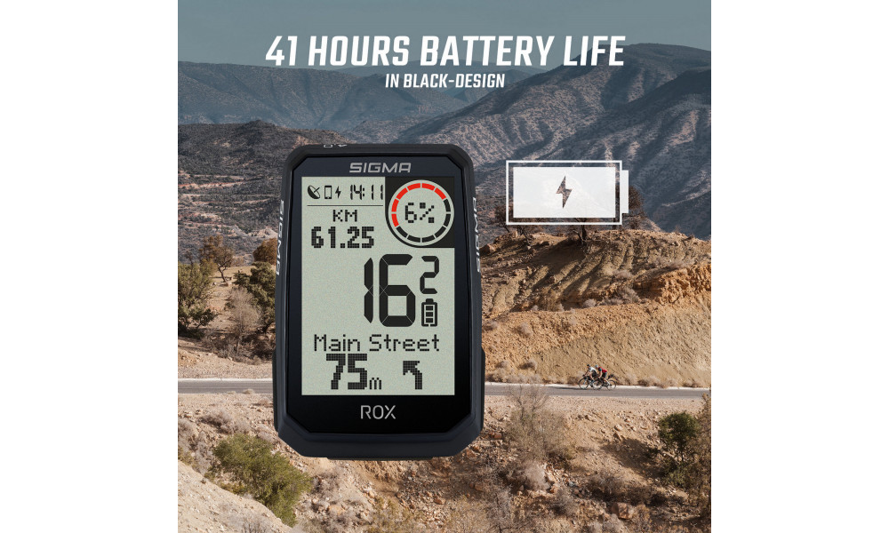 Dviračio kompiuteris SIGMA ROX 4.0 Endurance GPS Black HR Set - 5