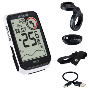 Dviračio kompiuteris SIGMA ROX 4.0 Endurance GPS White HR Set