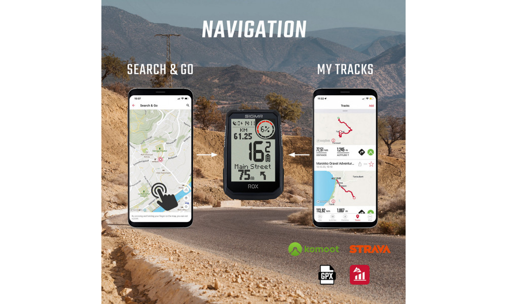 Dviračio kompiuteris SIGMA ROX 4.0 Endurance GPS Black Sensor Set - 7