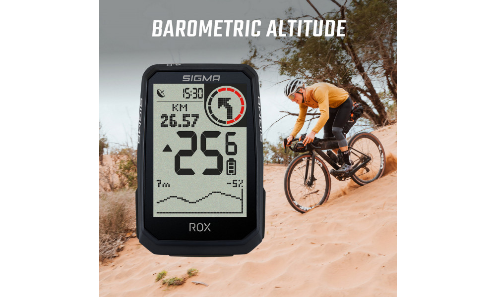 Dviračio kompiuteris SIGMA ROX 4.0 Endurance GPS Black Sensor Set - 8