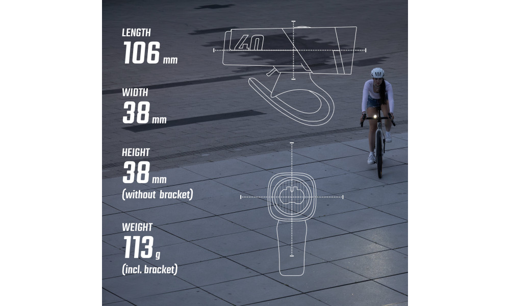 Priekinė lempa Sigma AURA 40 USB - 8