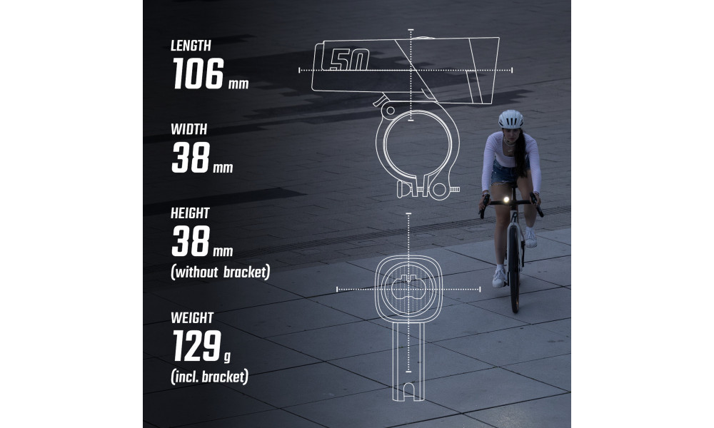 Priekinė lempa Sigma AURA 50 USB - 9