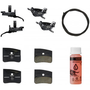 Diskiniai stabdžiai priekiui ir galui Shimano XT BL-M8200 (L) + BR-M8220 (F/R) 4-Piston J-Kit hydraulic post mount