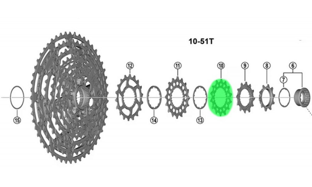 Galinė žvaigždutė Shimano XTR CS-M9200 12-speed 14T for 10-51T 