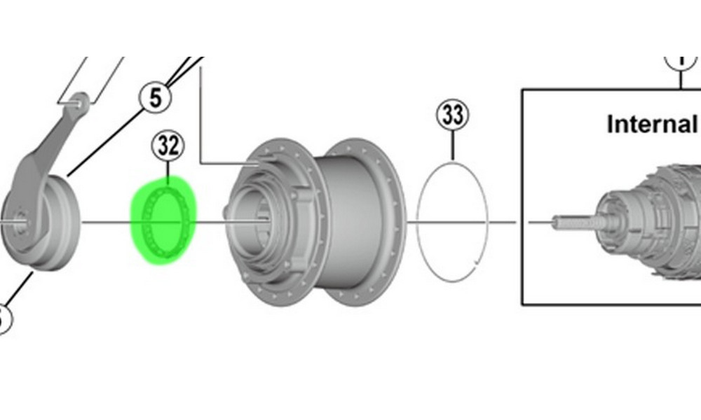 Guoliai įvorei Shimano Nexus SG-C3000-7C 3/16"x16 