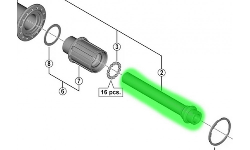 Galinės įvorės ašis Shimano TIAGRA FH-MT400 142mm 