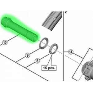 Priekinės įvorės ašis Shimano WH-M8100-TL-F15-B-275