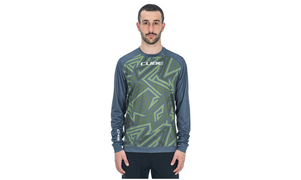 Dviratininko marškinėliai Cube ATX Round Neck TM L/S olive'n'grey - 2