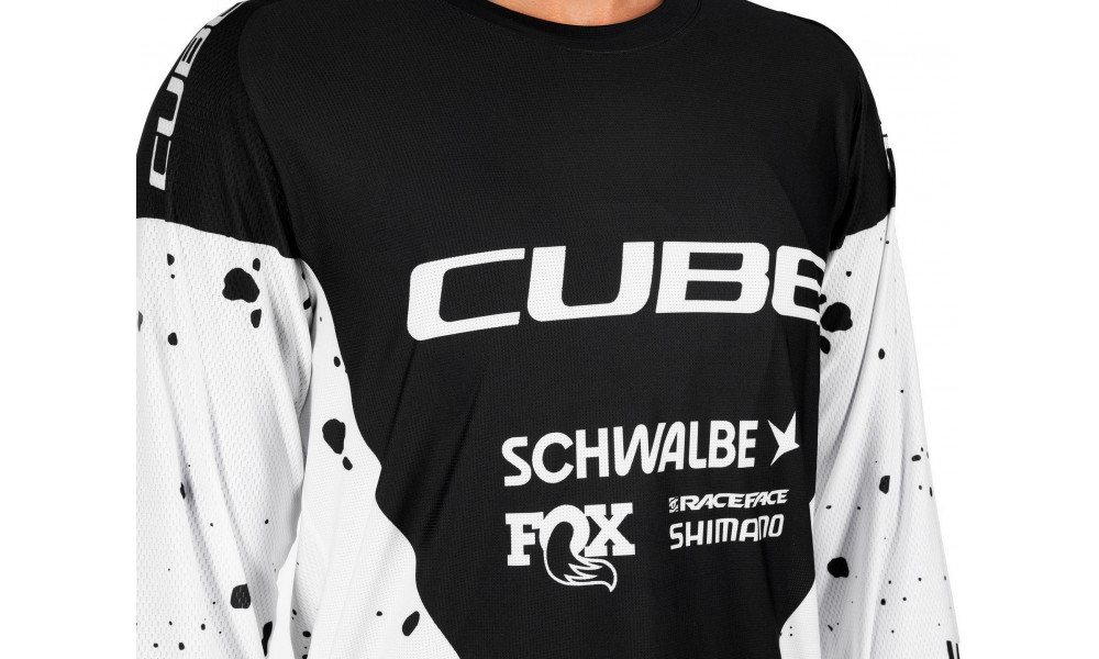 Dviratininko marškinėliai Cube X Factory Racing MTB L/S black'n'white - 6