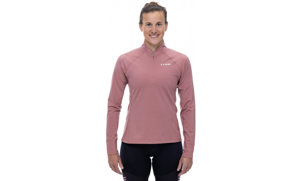 Dviratininko marškinėliai Cube MTB WS L/S Half Zip rose - 6