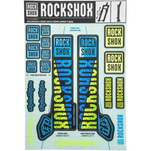 Šakės remonto komplektas Rockshox decal sticker 35mm Troy Lee Designs blue-yellow