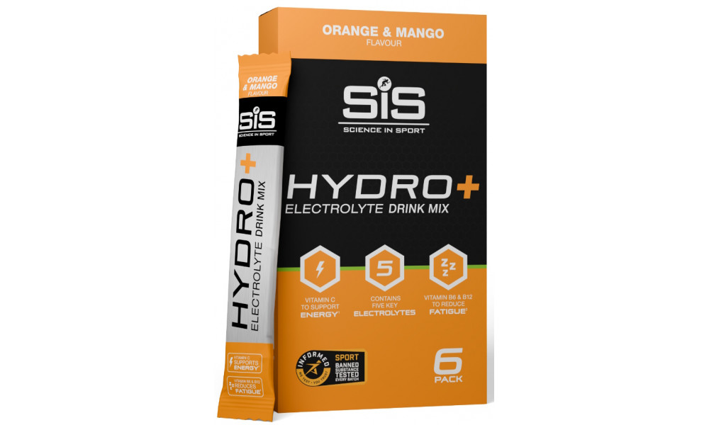 Energinis gėrimas milteliais SiS GO Hydro+ Orange & Mango 6x4.5g - 1