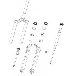Šakės remonto dalis Rockshox crown/steerer/upper (CSU) SID DebonAir 29" 51mm offset 80-100mm