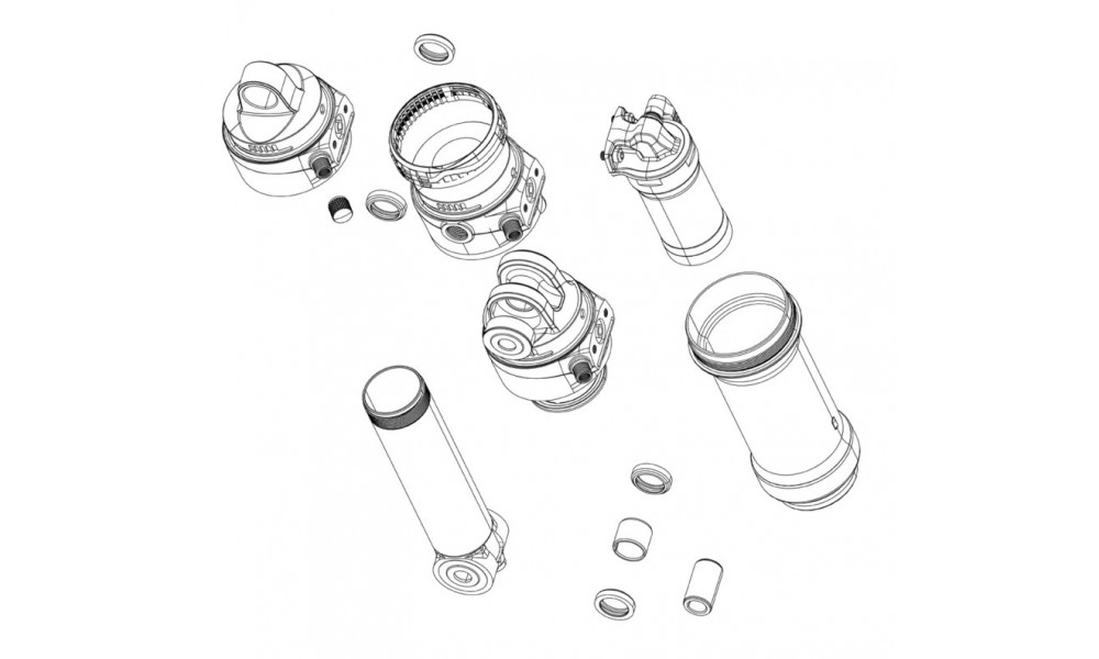 Galinio amortizatoriaus remonto dalis Rockshox damper shaft assembly Super Deluxe RC/RCT/RTR RC3/R A2 67.575mm A1 