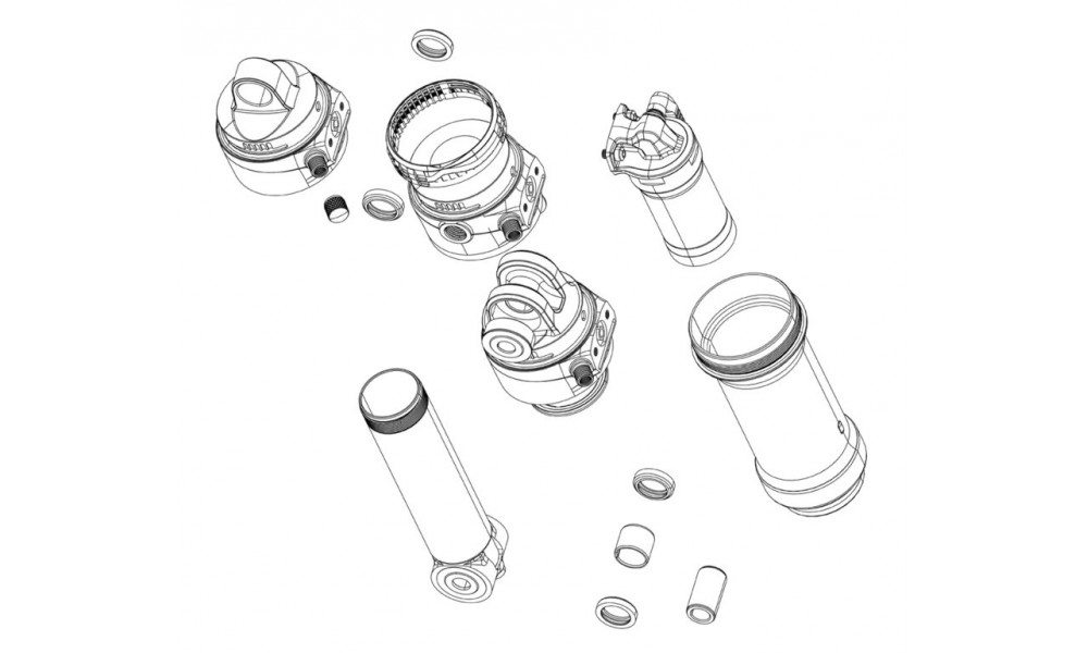 Galinio amortizatoriaus remonto komplektas Rockshox damper body SID Standard eyelet IFP 45mm 