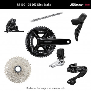 Važiuoklės dalių grupės komplektas Shimano 105 Di2 R7100 Disc brakes 172.5mm 50x34T