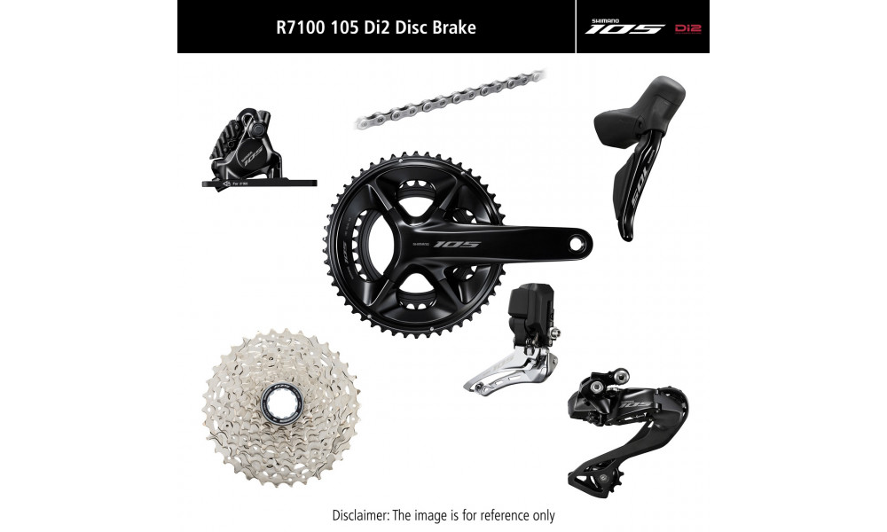 Važiuoklės dalių grupės komplektas Shimano 105 Di2 R7100 Disc brakes 172.5mm 50x34T 