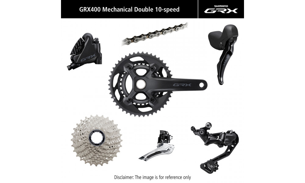 Važiuoklės dalių grupės komplektas Shimano GRX 400 172.5mm 10-speed 46x30T 