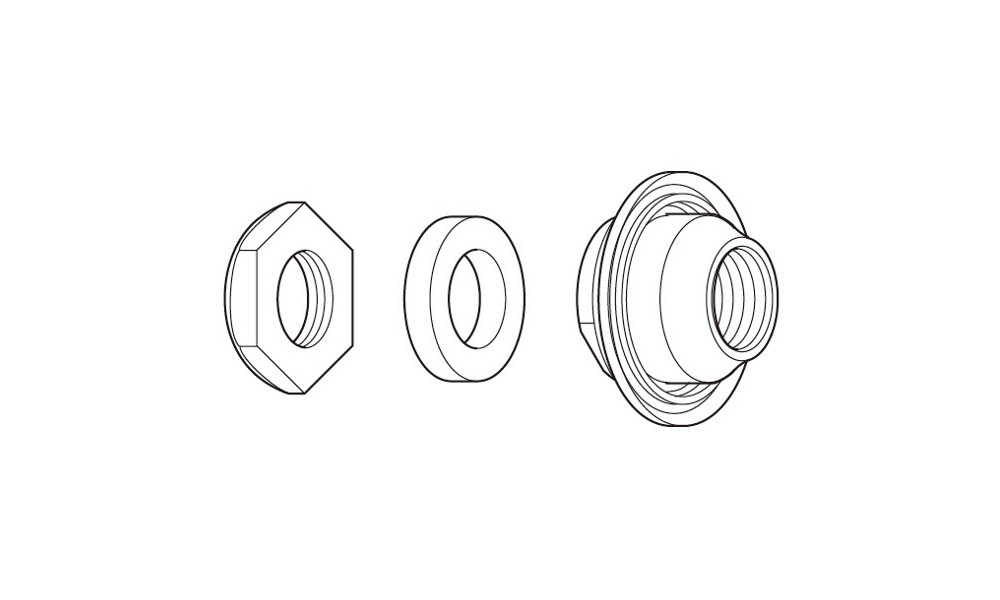 Konusas, poveržlė ir veržlė įvorei Shimano FH-M529 left hand 