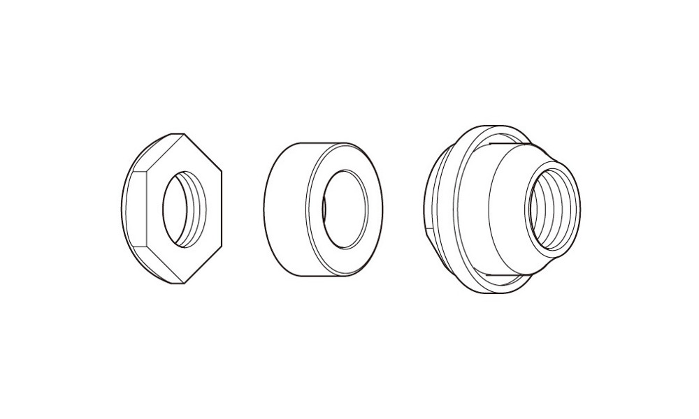 Konusas, poveržlė ir veržlė įvorei Shimano FH-M595 left hand 