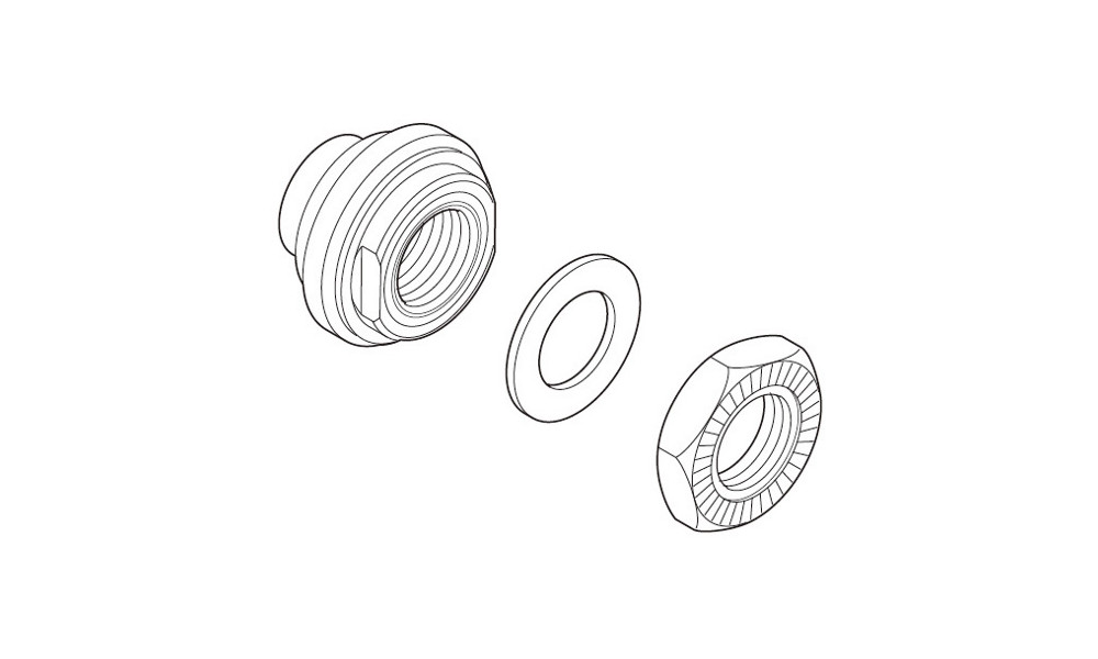 Konusas, poveržlė ir veržlė įvorei Shimano WH-R501-R right hand 