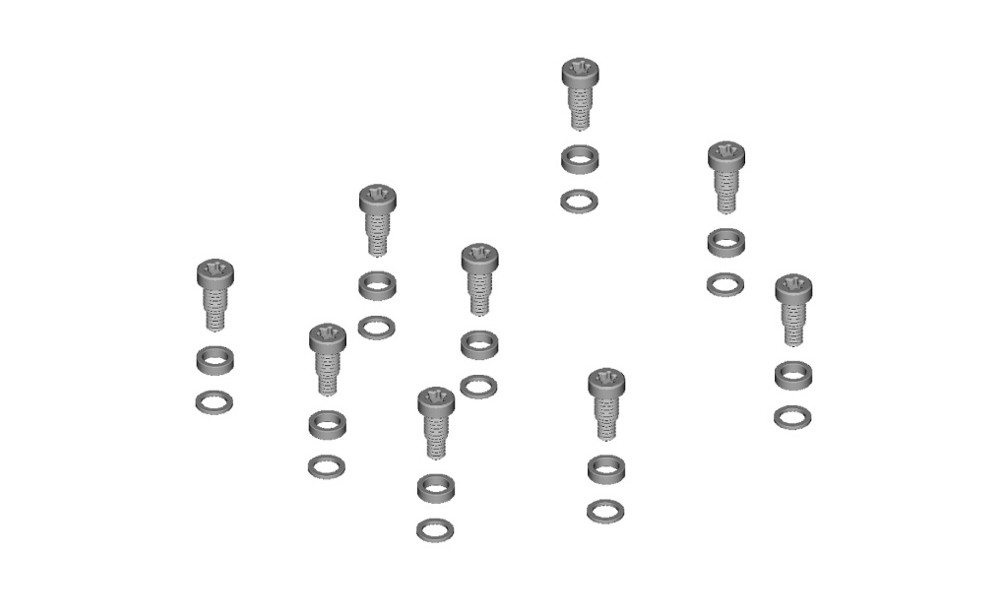 Pedalų varžteliai su tarpinėmis Shimano PD-GR500 (9 vnt.) 