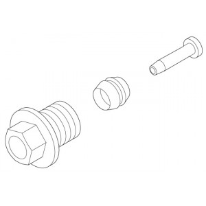 Diskinių stabdžių žarnelės tvirtinimo elementai Shimano SM-BH90 flange bolt, olive and connector insert for ST-R9120/R9170