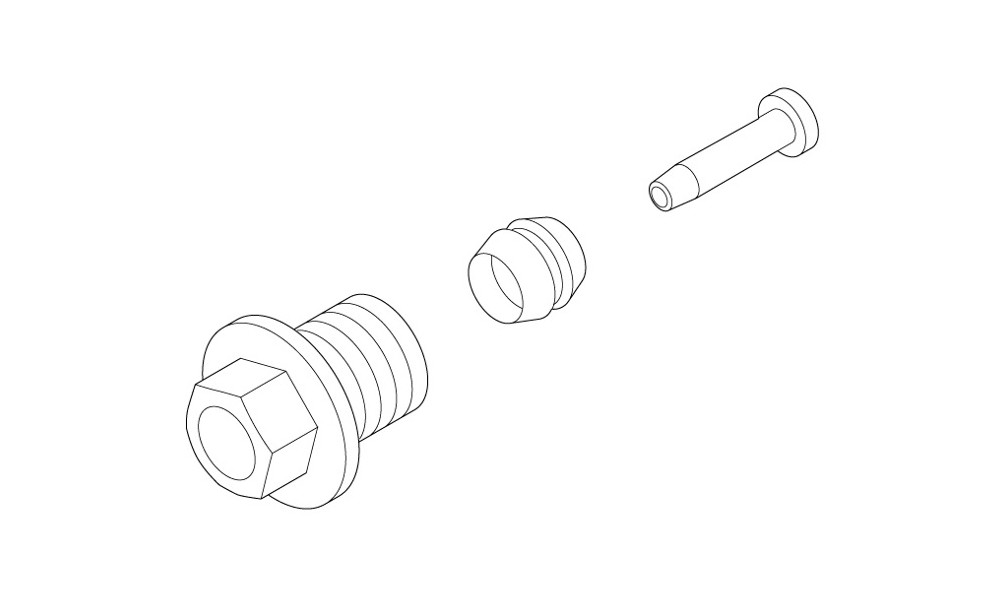 Diskinių stabdžių žarnelės tvirtinimo elementai Shimano SM-BH90 flange bolt, olive and connector insert for ST-R9120/R9170 